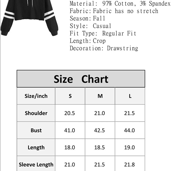 Women Color Block Long Sleeve Crop Top Hoodie Pullover - Picture 3 of 3